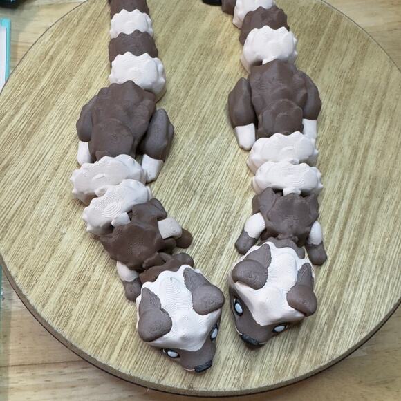 3D Printed Brown and Tan Ferret Figurine, Articulated Fidget Animal - Picture 5 of 7